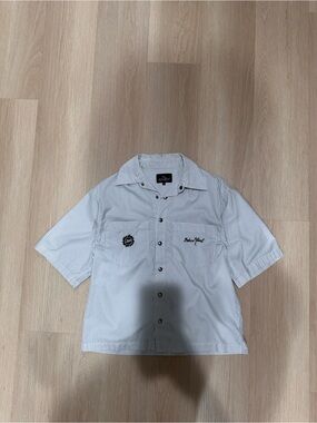 Broken Planet White Striped Button Up